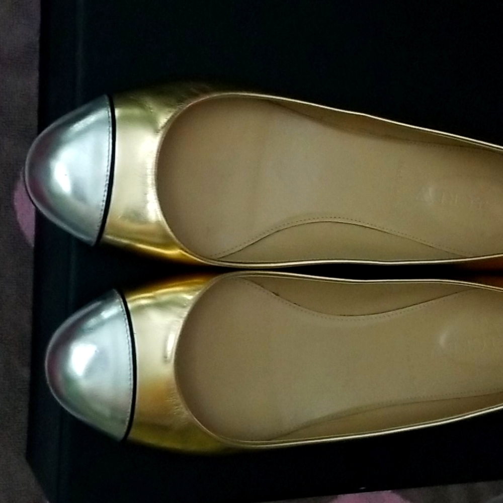 J Crew silver/gold shoes